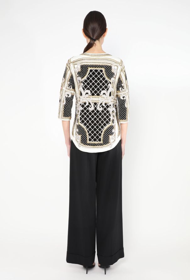 Balmain EXQUISITE F/W 2012 Adorned Leather Top - 8