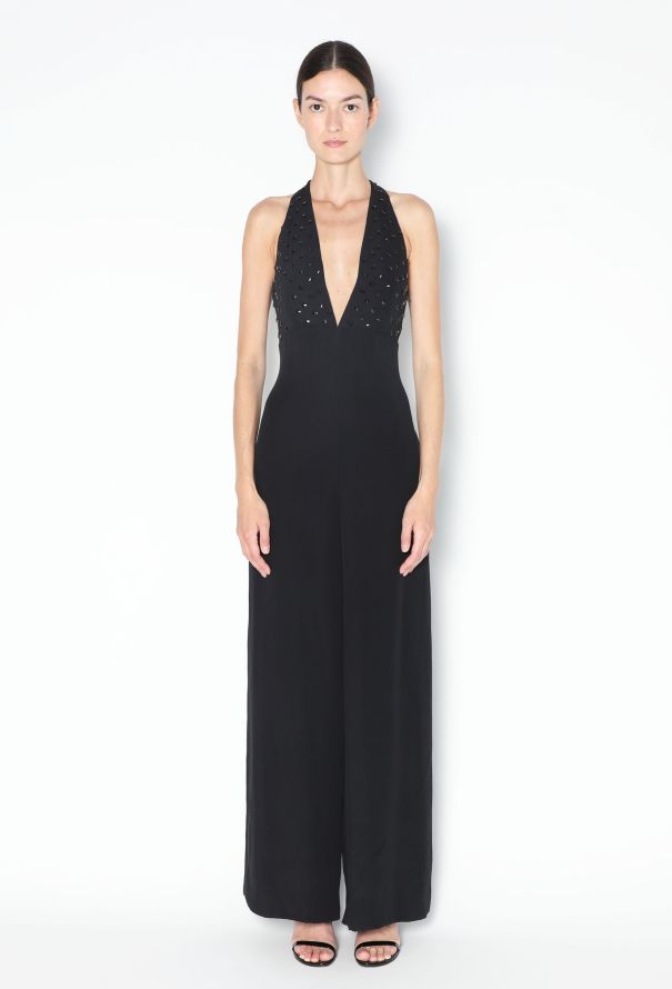 Chloé Embellished Crêpe Halter Jumpsuit - 2