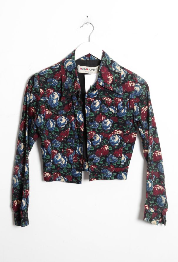 Saint Laurent RARE '60s Floral Crop Jacket & Skirt Ensemble - 9