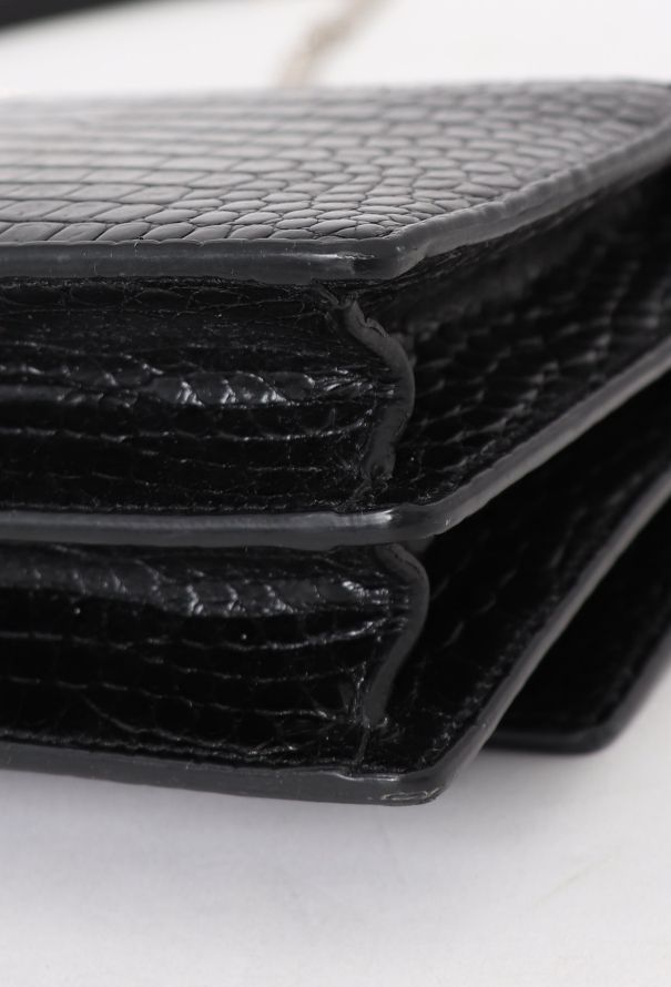Saint Laurent Medium Croco Embossed Sunset Bag - 11