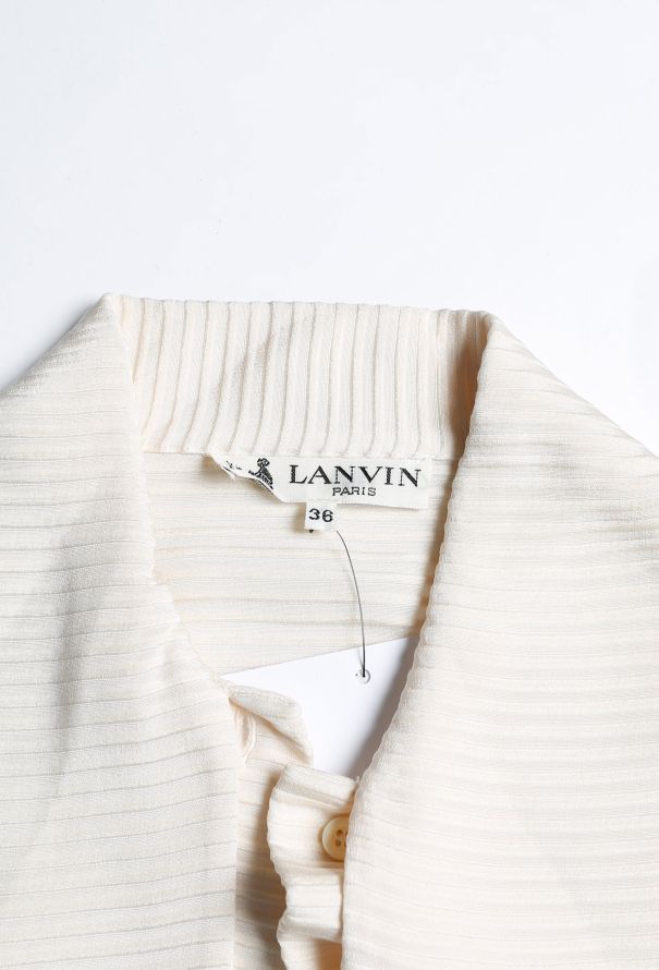 Lanvin Vintage Ribbed Lavallière Blouse - 5