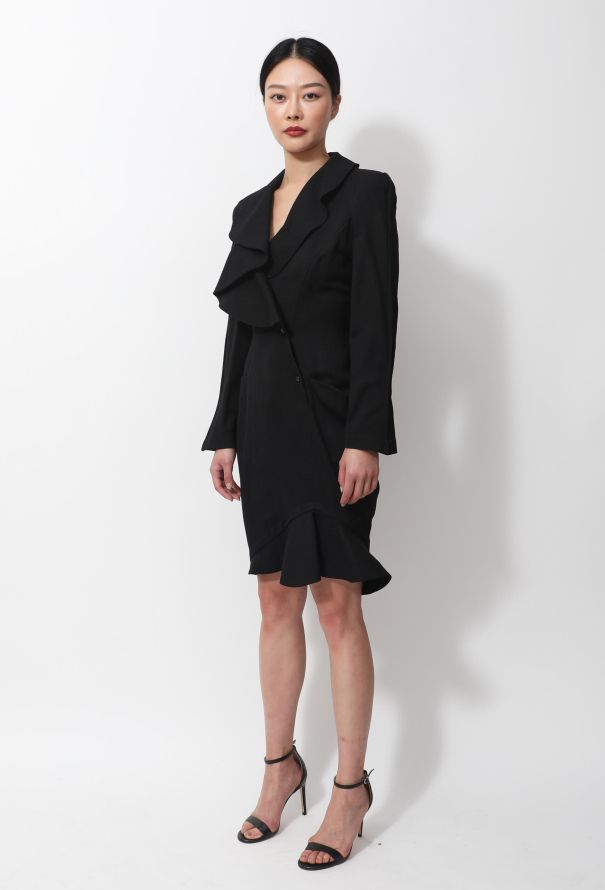 Thierry Mugler Vintage Ruffled Smoking Dress - 4
