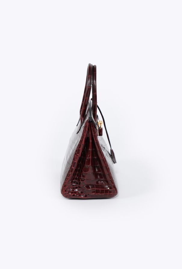 Hermès Exquisite Shiny Bordeaux Niloticus Birkin 30 - 10