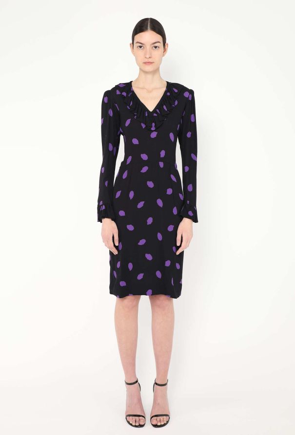 Saint Laurent Vintage Printed Crêpe Dress - 3
