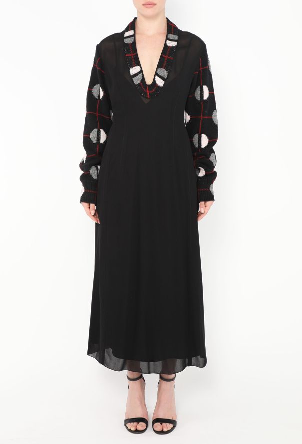 Prada F/W 2021 Geometric Knit Crêpe Dress - 3