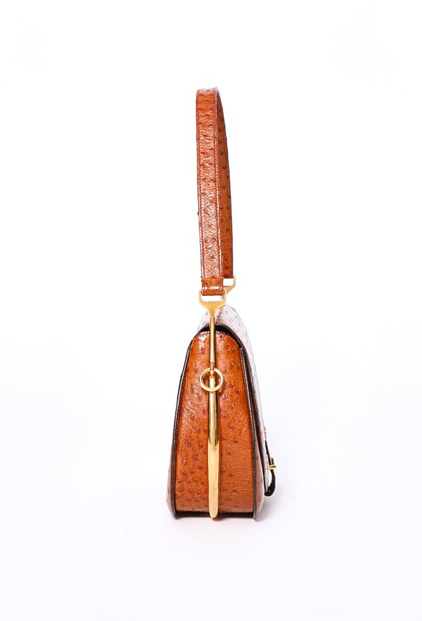 Hermès Rare 1976 Gold Ostrich Passe-Guide Bag - 4