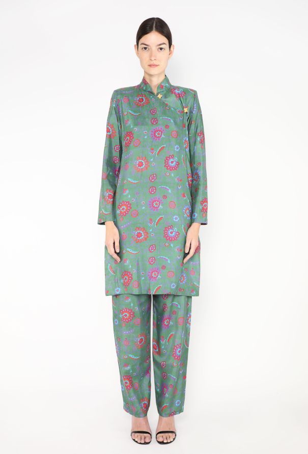 Saint Laurent F/W 1996 Silk Tunic Ensemble - 1