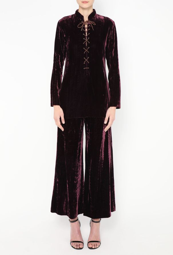 Saint Laurent RARE 1969 Crushed Velvet Safari Ensemble - 4