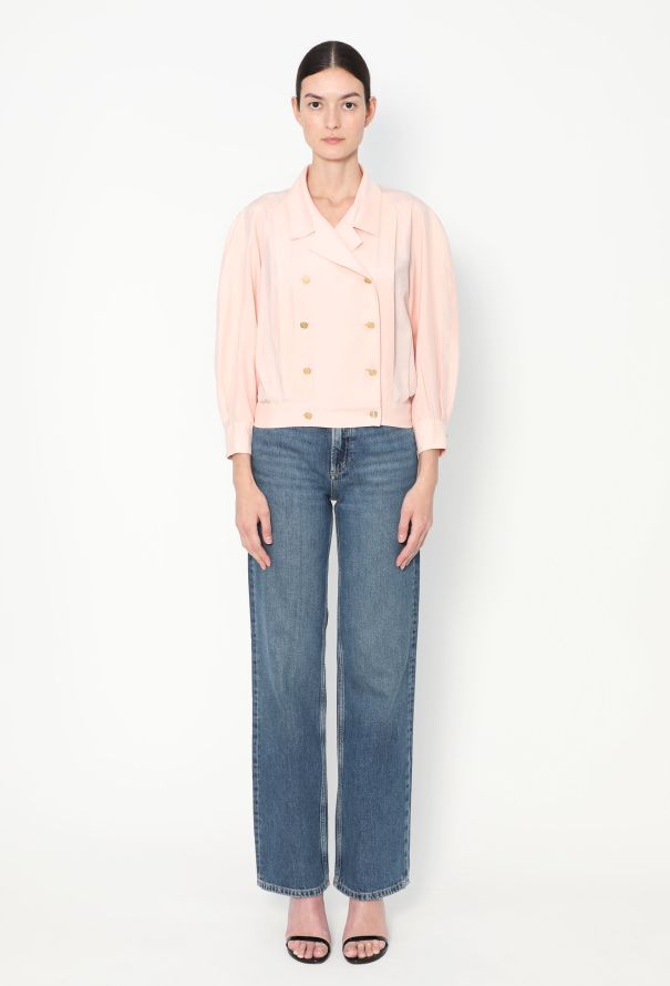 Chanel Late '80s Double-Breasted Silk Blouse - 2