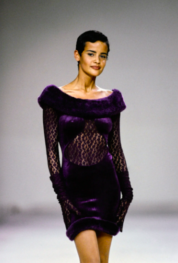 Alaïa EXQUISITE F/W 1991 Crimson Chenille Dress - 3