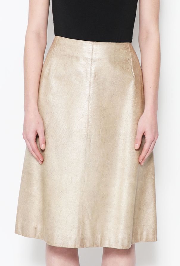 Chanel Metallic Leather Skirt - 3