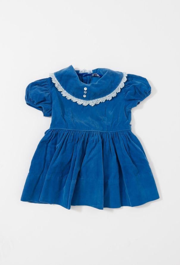 Exquisite Vintage Children's Vintage Corduroy Smock Dress - 1