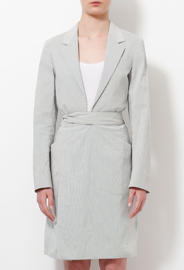 Helmut Lang Vintage Pinstripe Coat Dress - 3