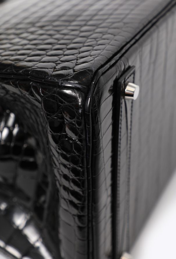 Hermès Shiny Black Porosus Birkin 40 - 14