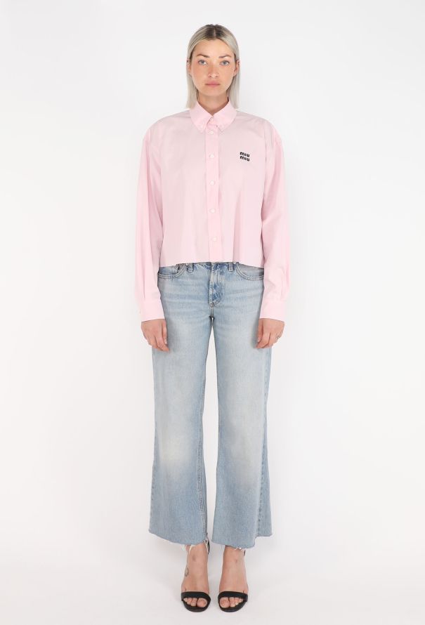 Miu Miu Hybrid Logo Cropped Shirt, 2025 - 1