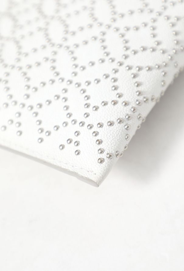Alaïa Studded White Envelope Clutch - 10