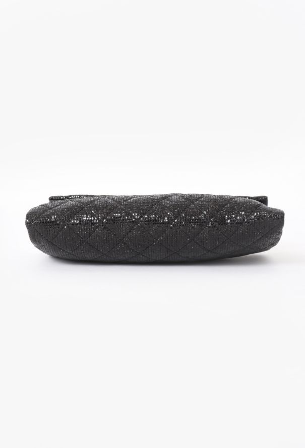 Chanel Black Iridescent Clutch With Chain - 6