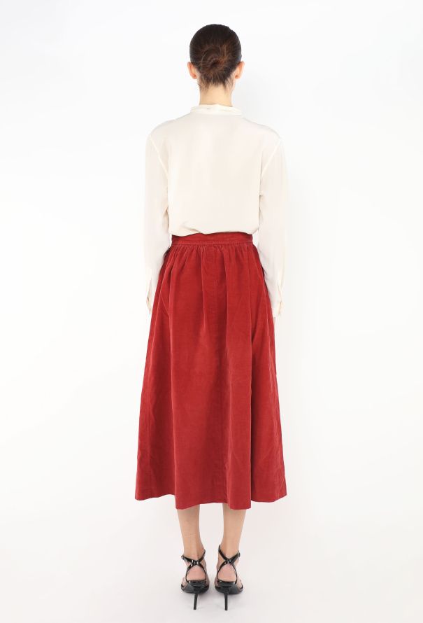 Saint Laurent 1975 Corduroy Gathered Skirt - 4