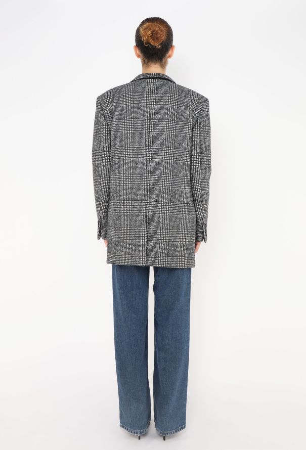 Saint Laurent F/W 2018 Alpaca Houndstooth Blazer - 5