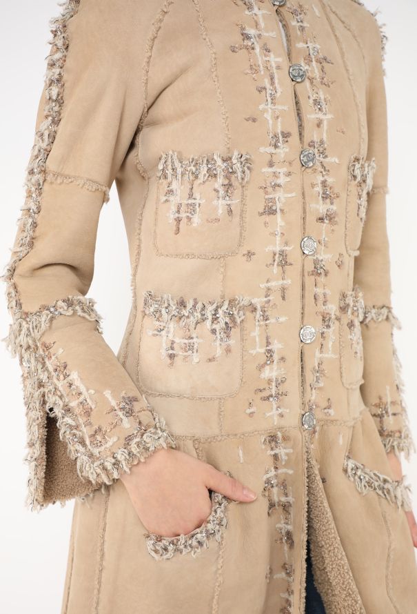 Chanel COLLECTOR F/W 2005 Embellished Shearling Coat - 3