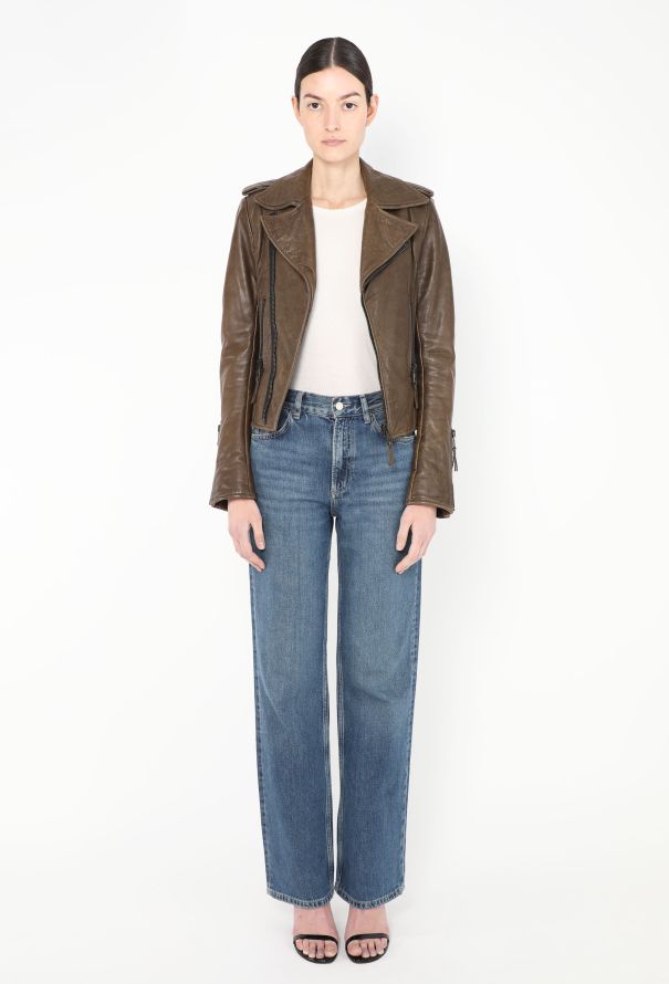 Balenciaga Lambskin Biker Jacket - Brown (2009) - 4