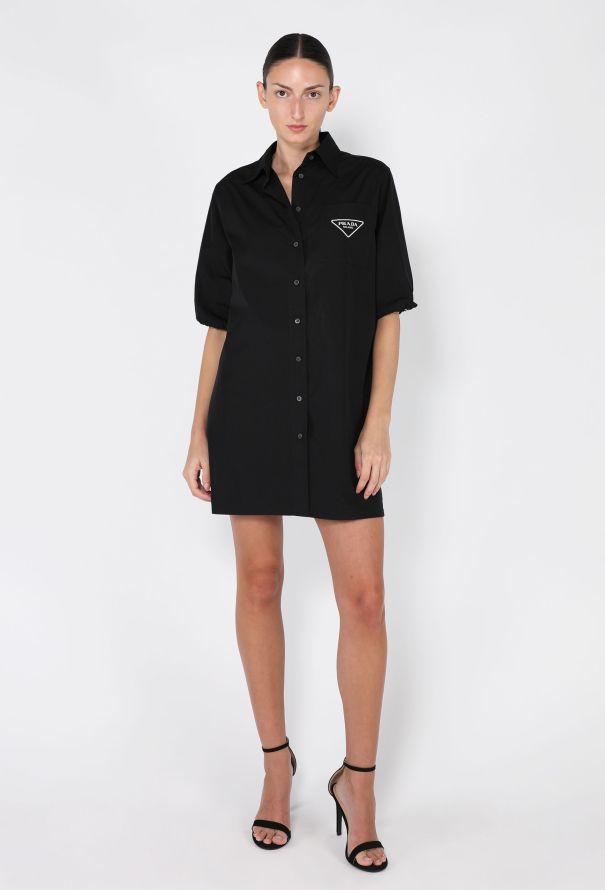 Prada Drawstring Logo Shirt Dress, 2022 - 1