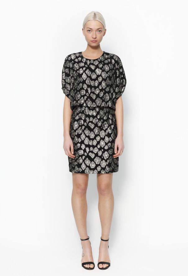 Saint Laurent 2015 Lamé Chiffon Dress - 2