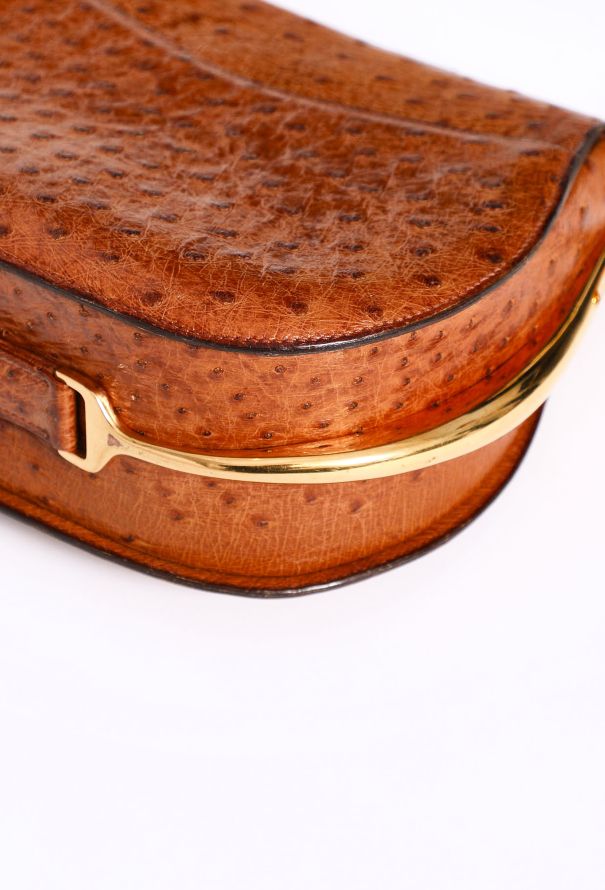 Hermès Rare 1976 Gold Ostrich Passe-Guide Bag - 8