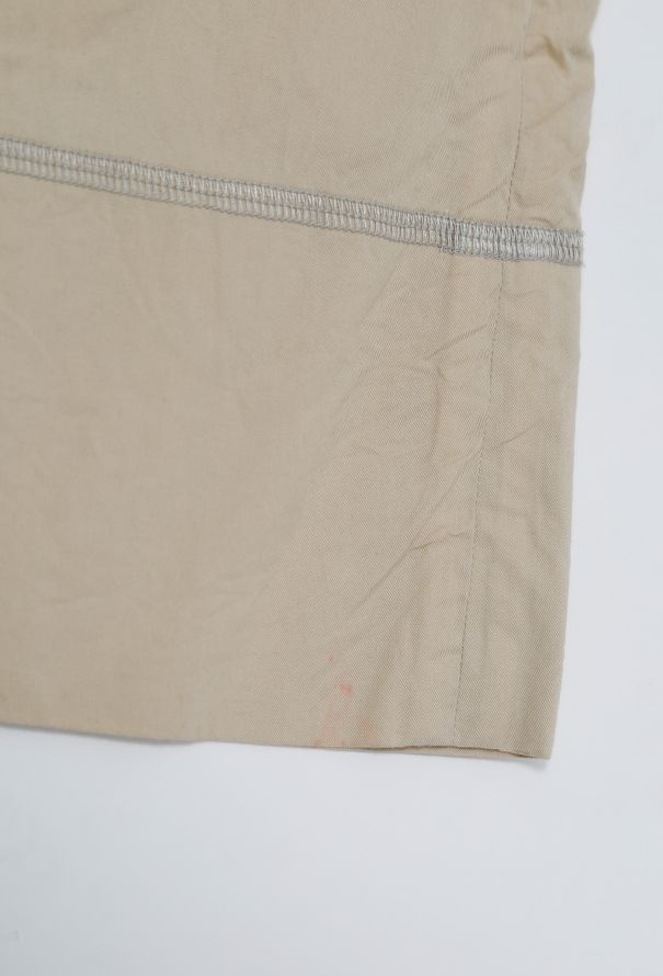 Céline Khaki Belted Elasticated Cotton Skirt - 5