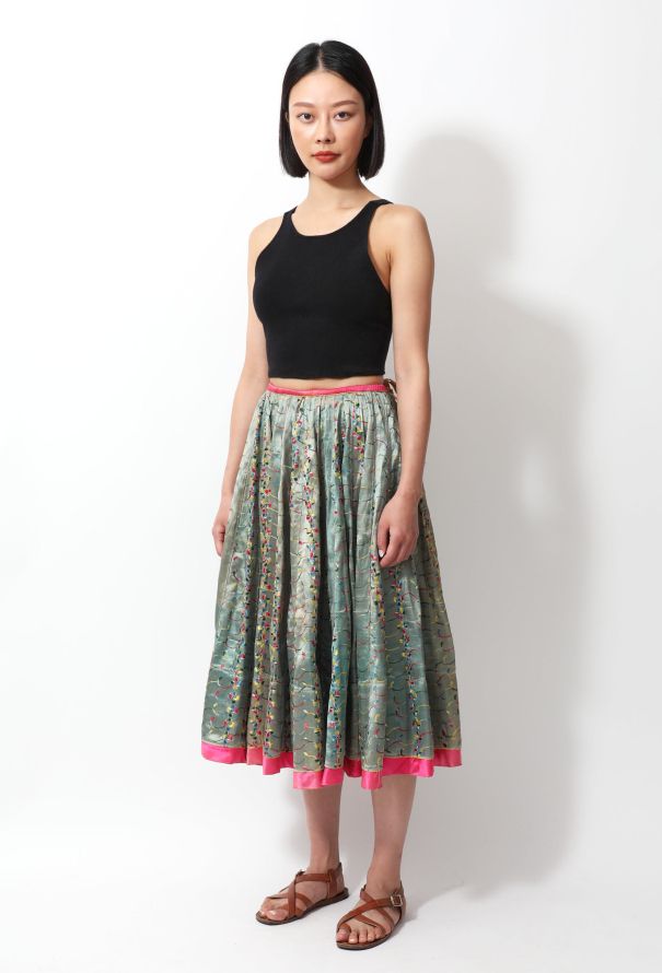 World Treasures Vintage Floral Embroidered Skirt - 3