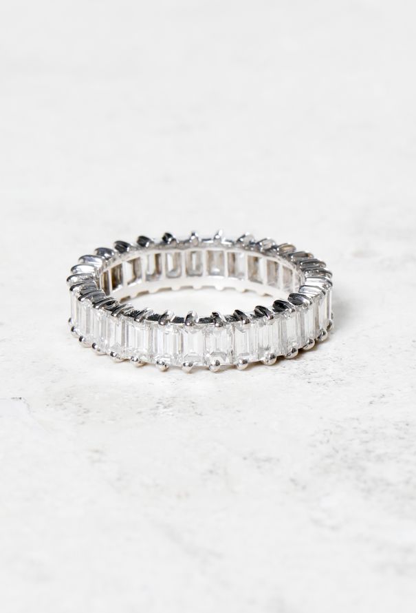 Vintage Fine Jewelry 18k  Gold & Baguette-Cut Diamond Wedding Band - 2