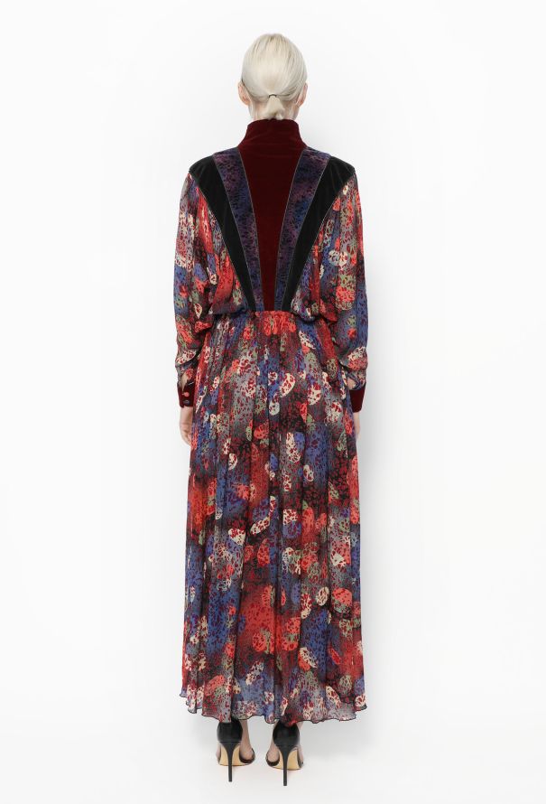 Bohemian Velvet Trim Dress - 4