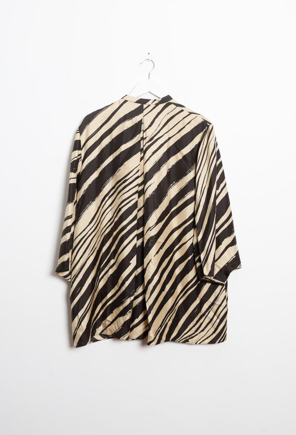 Balenciaga 2012 Zebra Printed Silk Blouse - 8