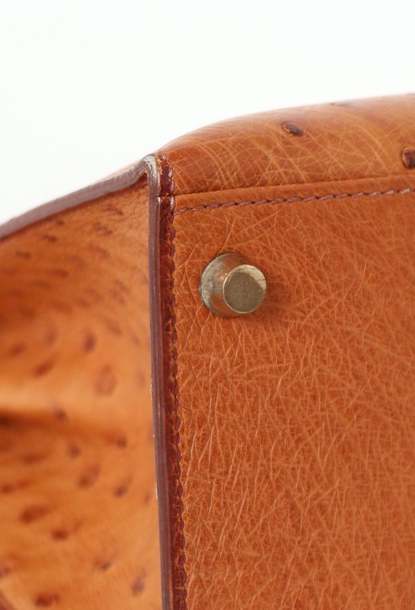 Hermès Gold Ostrich Sellier Kelly 28 - 11
