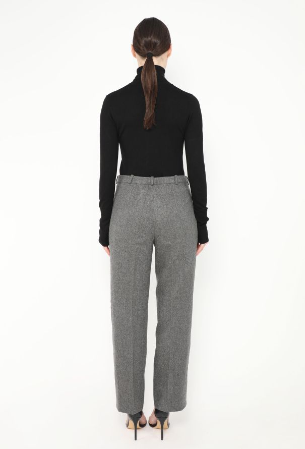 Saint Laurent '70s Felted Straight-Leg Trousers - 4