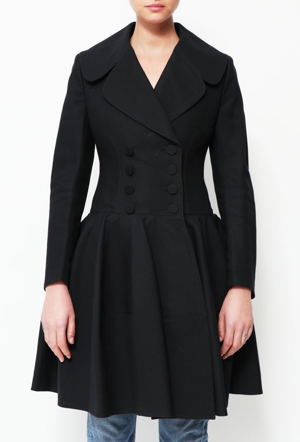 Alaïa Navy Flared Skater Coat - 3