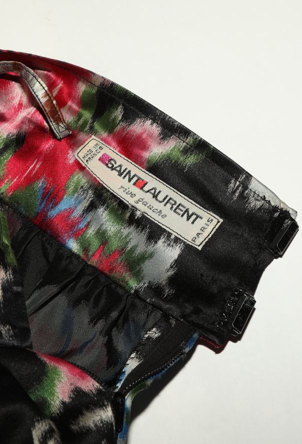 Saint Laurent RARE 1972 Ruffled Velvet Floral Ensemble - 7