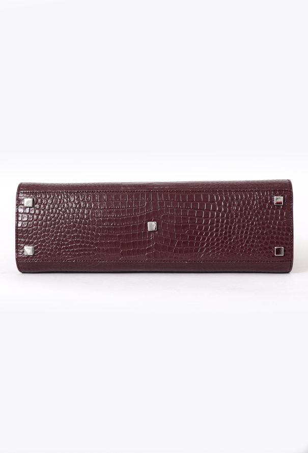 Saint Laurent Crocodile Embossed Manhattan Tote Bag - 7