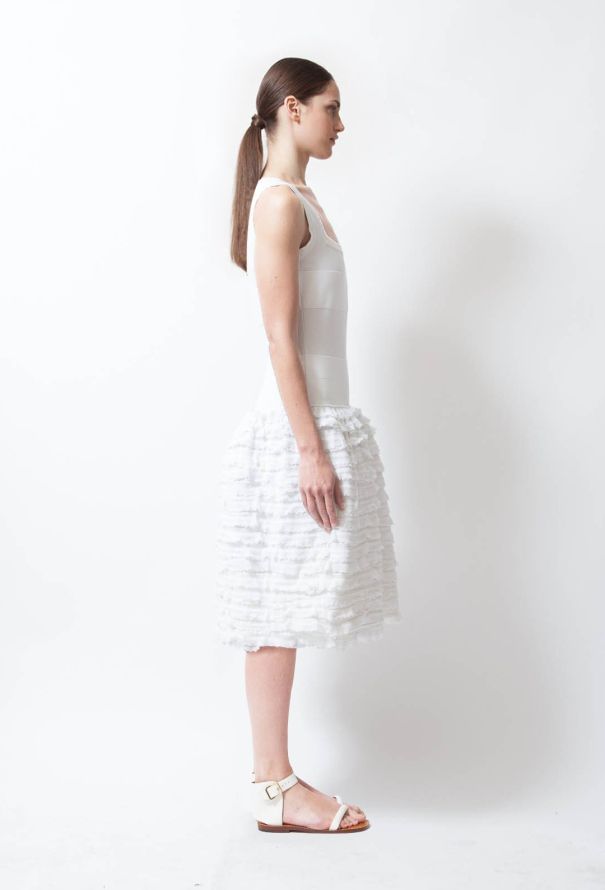 Alaïa White Ruffle Dress - 2
