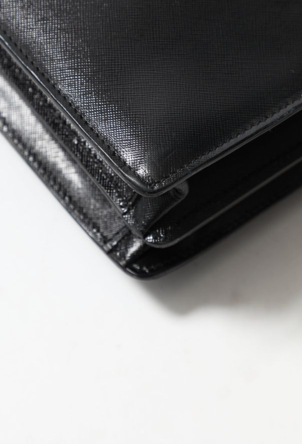 Prada Black grained Saffiano leather Briefcase - 8