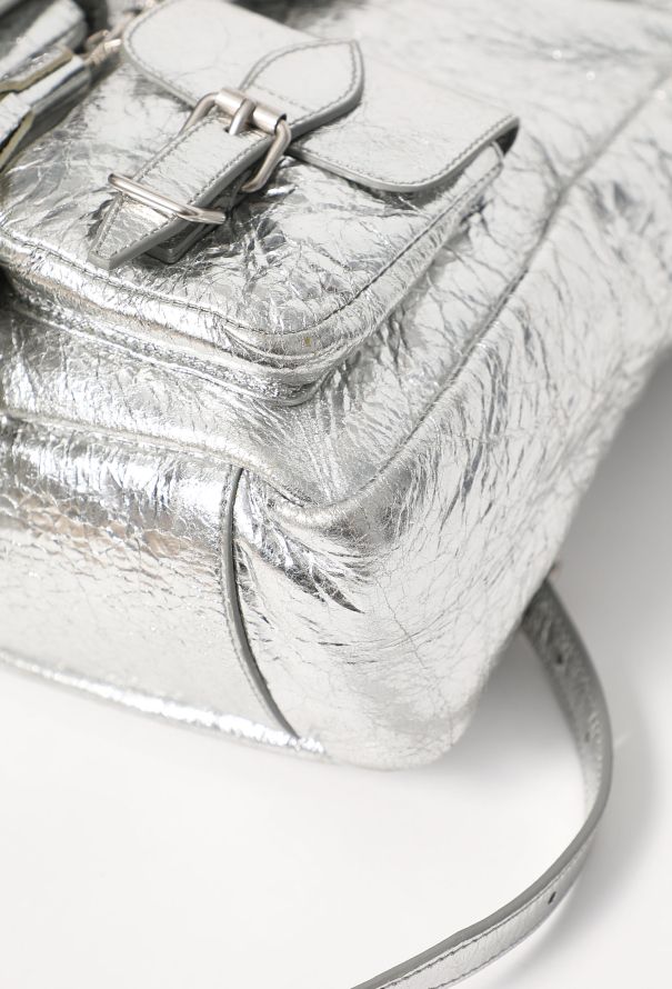 Saint Laurent Metallic Silver Venice Backpack - 8