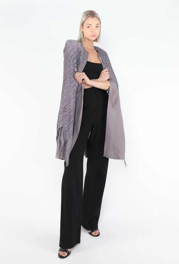 Saint Laurent S/S 2003 Perforated Wing Silk Cape - 6