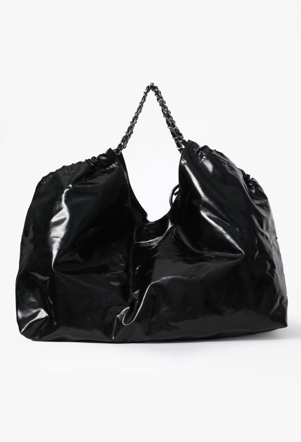Chanel Black Patent Vinyl Coco Cabas XL Bag - 4