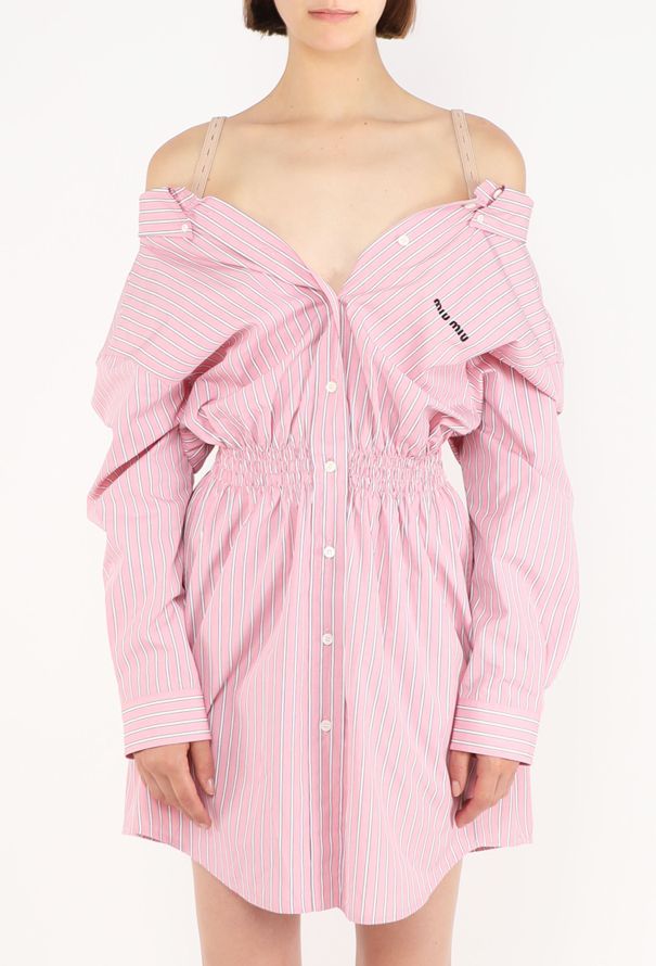 Miu Miu Poplin Off-Shoulder Dress, 2025 - 4