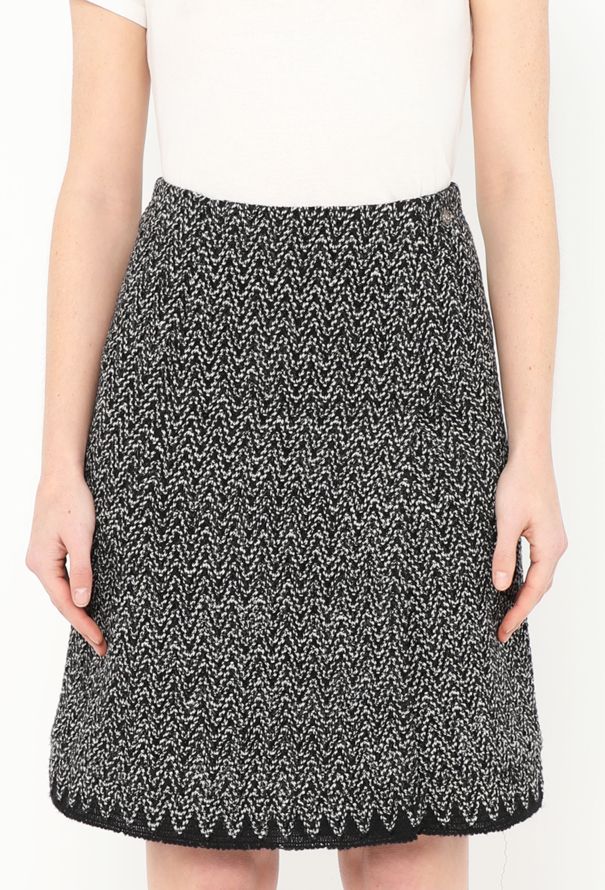 Chanel Chevron Tweed Wrap Skirt - 2