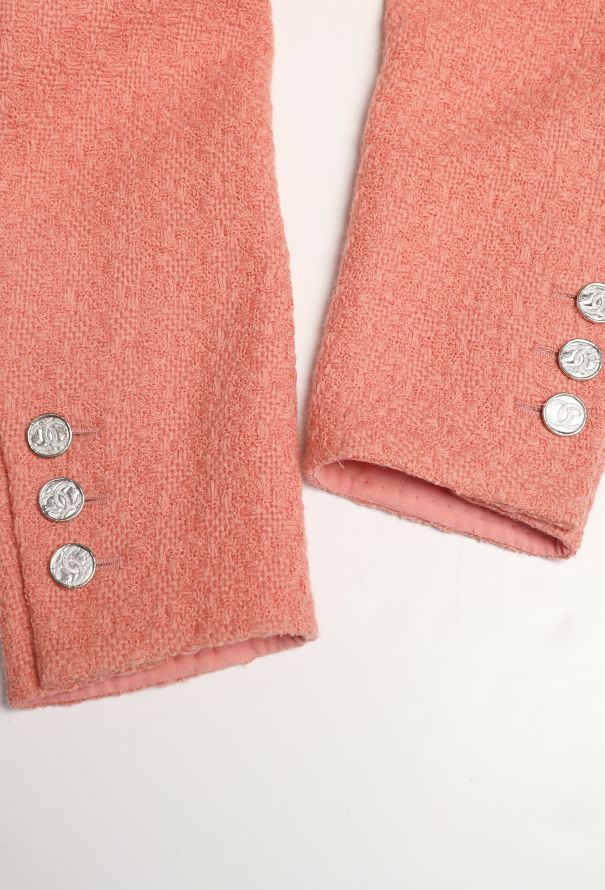 Chanel 2021 Collarless Tweed 'CC' Jacket - 8