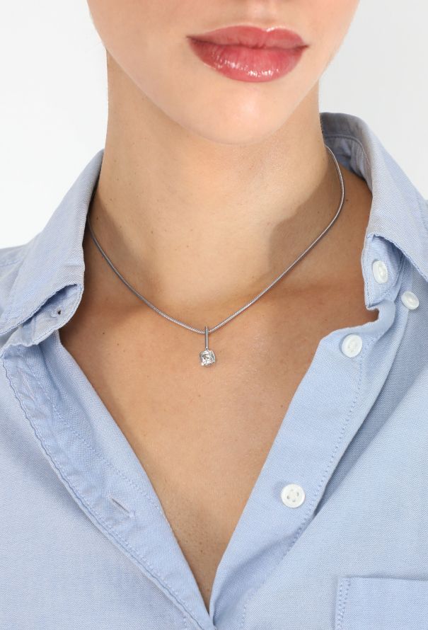Vintage Fine Jewelry 18k White Gold & Diamond Pendant Necklace - 2