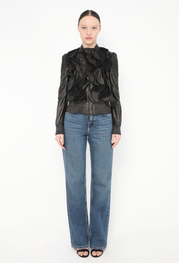 Valentino 2020 Tiered Floral Leather Jacket - 3