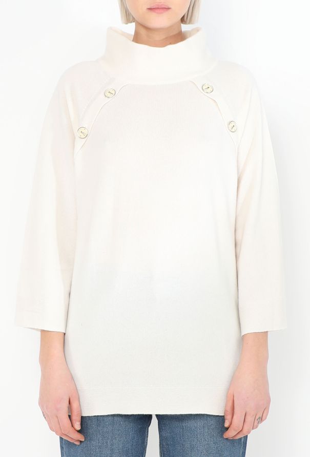 Chanel Cashmere Turtleneck Sweater Off-white - 1