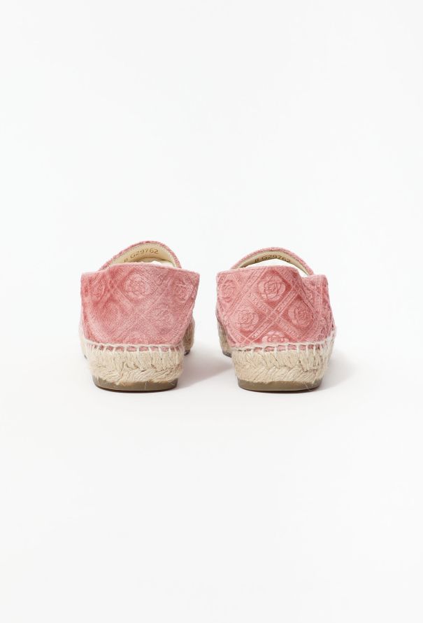Chanel 2017 Velvet Camélia 'CC' Espadrilles - 4